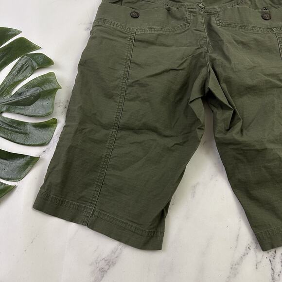 Prana Womens Bermuda Shorts Size 4 Olive Green Larissa Knicker Cotton - Picture 10 of 10